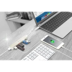 Usb Hubs<j5create 7-Port USB 3.0 Hub, Silver (JCH377US)