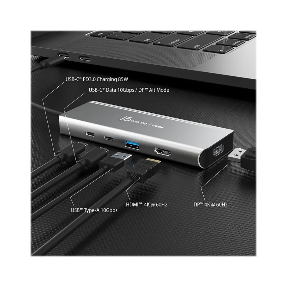 Usb Hubs<j5create 5-Port USB Type-C Hub, Space Gray (JCD401)