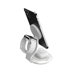 j5create Qi2 3-in-1 Magnetic Wireless Foldable Charging Station, White (JUPW3415)