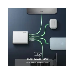 JOURNEY BLITZ 140 USB Type-C Desktop Charger, White (JWCG140WH)