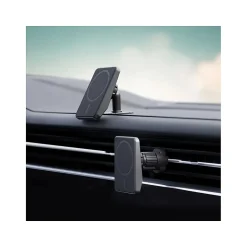 JOURNEY EXPRESS MagSafe Wireless Car Mount Charger, Black (JREMWCVM)