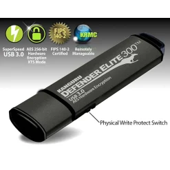 Kanguru Defender Elite 300 512GB USB 3.2 Flash Drive, Black (KDFE300-512G)* Usb Flash Drives