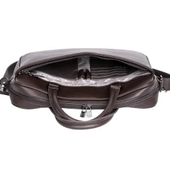 Karla Hanson Roger Laptop Briefcase, Brown Faux Leather (22601BROWN)