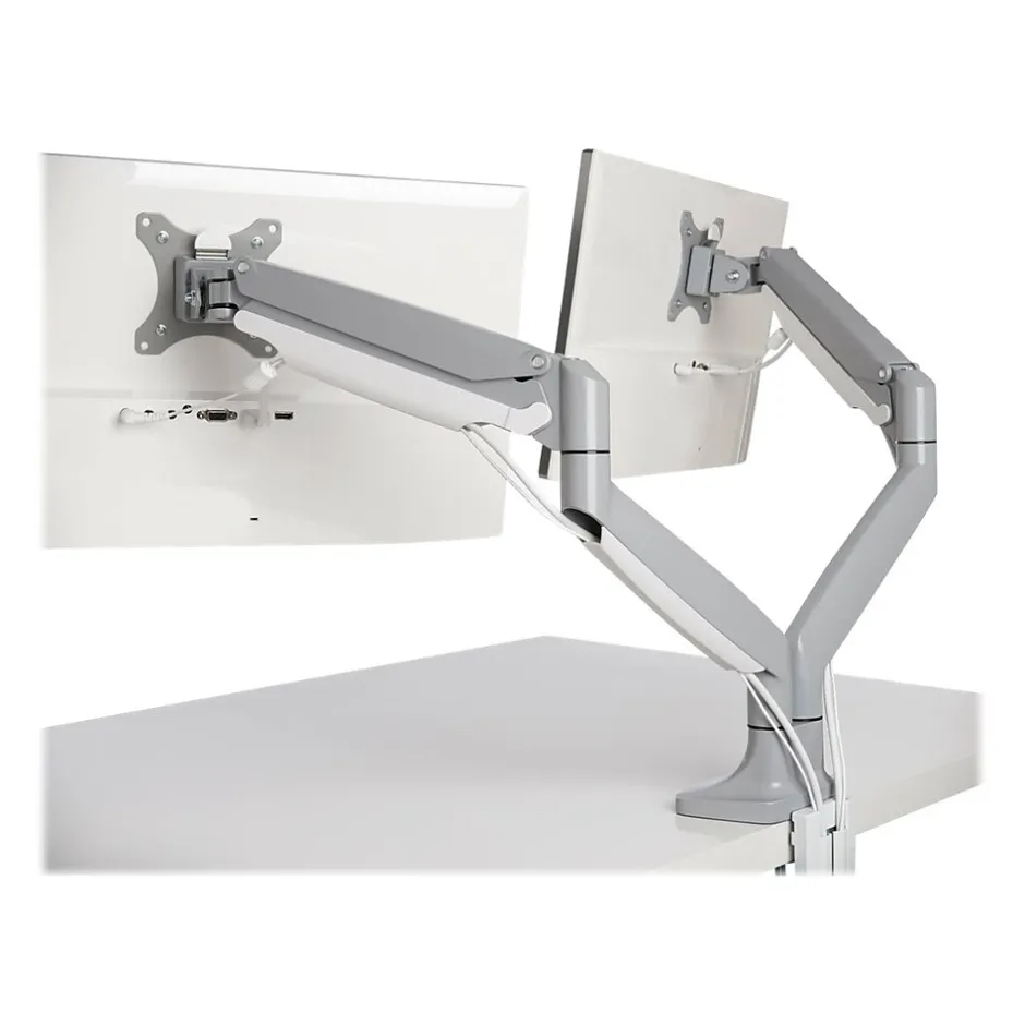 Kensington SmartFit One-Touch Dual Adjustable Monitor Arm, Up to 32" Monitor, Silver Gray (K55471WW)* Monitor Mounts & Stands
