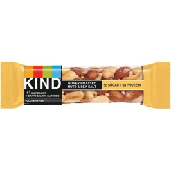Snacks & Granola Bars<KIND Gluten Free Honey Roasted Nuts & Sea Salt Nut Bars, 1.4 oz, 12 Bars/Box (PHW19990)