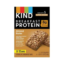 Snacks & Granola Bars<KIND Gluten-Free Almond Butter Protein Breakfast Bar, 0.88 oz., 6 Bars/Box (41935)