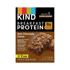 Snacks & Granola Bars<KIND Gluten-Free Dark Chocolate Cocoa Protein Breakfast Bar, 0.88 oz., 6 Bars/Box (41936)