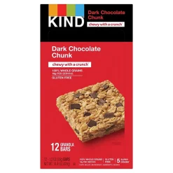 Snacks & Granola Bars<KIND Healthy Grains Gluten Free Dark Chocolate Chunk Nut Bar, 12 Bars/Box (PHW18082)