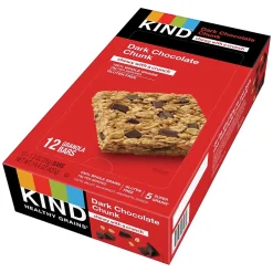 Snacks & Granola Bars<KIND Healthy Grains Gluten Free Dark Chocolate Chunk Nut Bar, 12 Bars/Box (PHW18082)