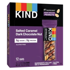 Snacks & Granola Bars<KIND Gluten Free Salted Caramel & Dark Chocolate Nut Bar, 12 Bars/Box (PHW26961)