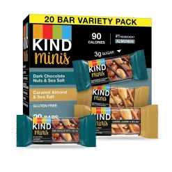 Snacks & Granola Bars<KIND Minis Gluten Free Nut Bar Variety Pack, 0.7 oz., 20 Bars/Box (PHW27964)
