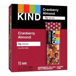 Snacks & Granola Bars<KIND PLUS Gluten Free Cranberry Almond Nutrition Bar, 1.4 oz., 12 Bars/Box (PHW17211)