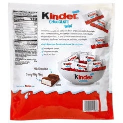 Chocolate<KINDER Chocolate Minis, 21.2. oz, 100/Pack (220-02311)