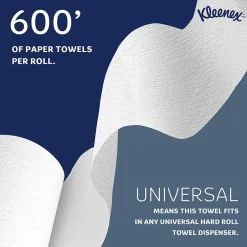Paper Towels<Kleenex Essential Plus+ Recycled Hardwound Paper Towels, 1-ply, 600 ft./Roll, 6 Rolls/Carton (50606)