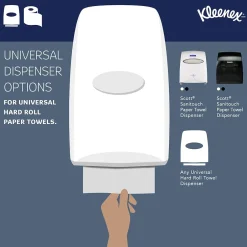Paper Towels<Kleenex Essential Plus+ Recycled Hardwound Paper Towels, 1-ply, 600 ft./Roll, 6 Rolls/Carton (50606)