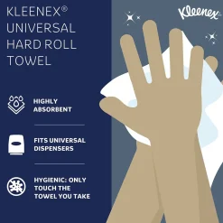 Paper Towels<Kleenex Essential Plus+ Recycled Hardwound Paper Towels, 1-ply, 600 ft./Roll, 6 Rolls/Carton (50606)