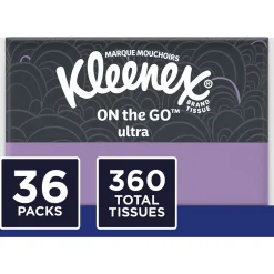 Kleenex On-the-Go Ultra Slim Wallet Facial Tissue, 3-Ply, 10 Tissues/Pack, 36 Packs/Box (35533)