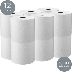 Paper Towels<Kleenex Professional Recycled Hardwound Paper Towels, 1-ply, 425 ft./Roll, 12 Rolls/Carton (01080)