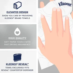 Paper Towels<Kleenex Reveal Multifold Paper Towels, 2-Ply, White, 150 Sheets/Pack, 16 Packs/Carton (46321)