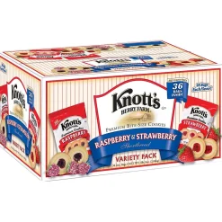 Cookies<Knott's Berry Farm Rasberry and Strawberry Cookies Variety Pack, 2 oz., 36/Carton (BIS59638)