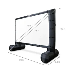 Projector Screens<Kodak 144" Manual Floor Projector Screen, White/Black (RODPJINSCR1)