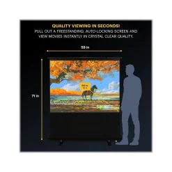 Projector Screens<Kodak 60" Portable Manual Floor Projector Screen, Matte White/Black (RODPJSPFU60)