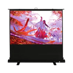 Projector Screens<Kodak 100" Portable Manual Floor Projector Screen, Matte White/Black (RODPJSPFU100)