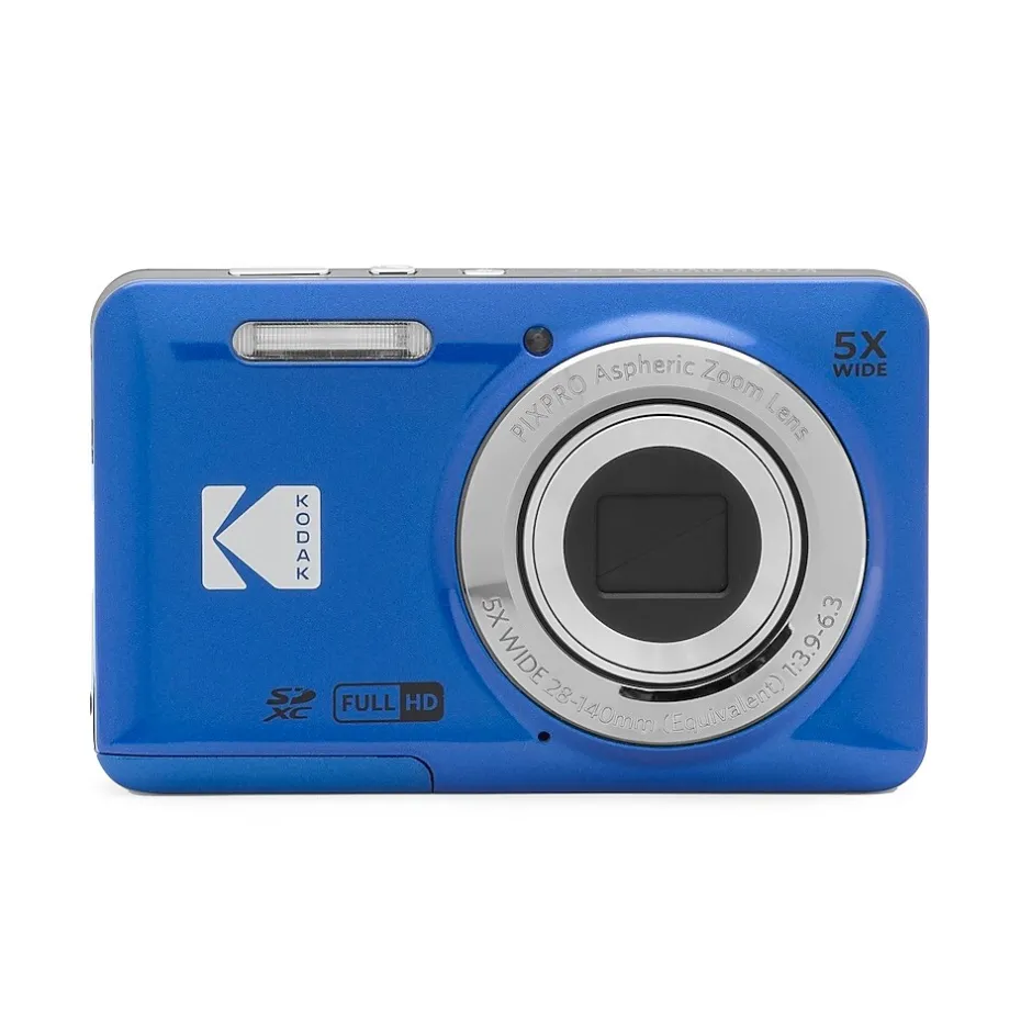 Cameras & Camcorders<Kodak PIXPRO 16MP Point and Shoot Digital Camera, 5x Optical Zoom, Blue (FZ55-BL)