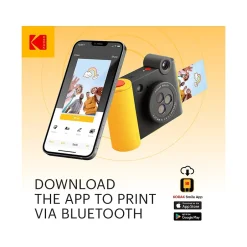 Cameras & Camcorders<Kodak Smile+ 5 Megapixels Digital Instant Print Camera, Black/Yellow (RODSMPCAMBK)