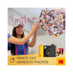 Cameras & Camcorders<Kodak Smile+ 5 Megapixels Digital Instant Print Camera, Black/Yellow (RODSMPCAMBK)