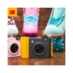Cameras & Camcorders<Kodak Smile+ 5 Megapixels Digital Instant Print Camera, Black/Yellow (RODSMPCAMBK)