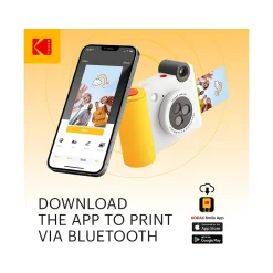 Cameras & Camcorders<Kodak Smile+ 5 Megapixels Digital Instant Print Camera, White/Yellow (RODSMPCAMW)