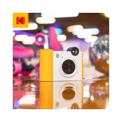 Cameras & Camcorders<Kodak Smile+ 5 Megapixels Digital Instant Print Camera, White/Yellow (RODSMPCAMW)
