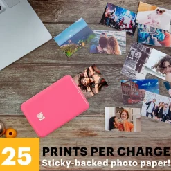 Instant Photo Printers<Kodak Step Mobile Zero Ink Instant Photo Printer, Single-Function, Pink (RODMP20AMZP)