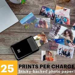Instant Photo Printers<Kodak Step Mobile Zero Ink Instant Photo Printer, Single-Function, Black (RODMP20AMZBL)