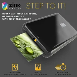 Instant Photo Printers<Kodak Step Mobile Zero Ink Instant Photo Printer, Single-Function, Black (RODMP20AMZBL)