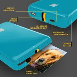 Instant Photo Printers<Kodak Step Mobile Zero Ink Instant Photo Printer, Single-Function, Blue (RODMP20AMZBL)