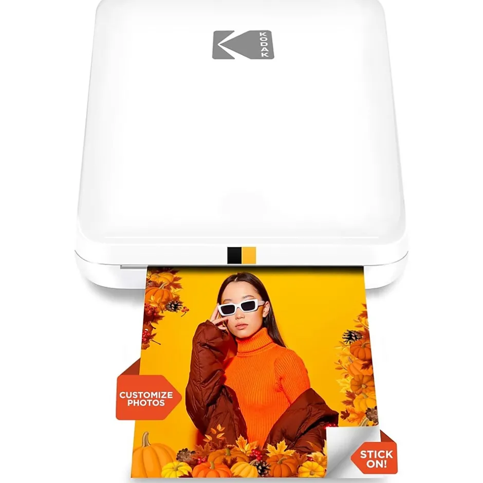 Instant Photo Printers<Kodak Step Slim Zero Instant Photo Printer, Single-Function, White (RODMPS20W)
