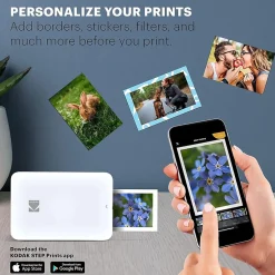 Instant Photo Printers<Kodak Step Slim Zero Instant Photo Printer, Single-Function, White (RODMPS20W)