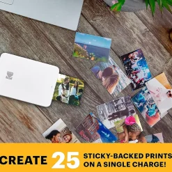 Instant Photo Printers<Kodak Step Slim Zero Instant Photo Printer, Single-Function, White (RODMPS20W)