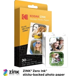 Clearance Zink Premium Pre-Cut Sticker Photo Paper, 2" x 3", 30 Sheets/Pack (RODZ2X330C) Photo Paper