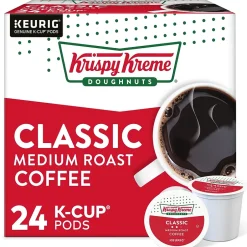 Keurig K-Cups<Krispy Kreme Classic Coffee Keurig® K-Cup® Pods, Medium Roast, 24/Box (06110)