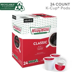 Keurig K-Cups<Krispy Kreme Classic Coffee Keurig® K-Cup® Pods, Medium Roast, 24/Box (06110)