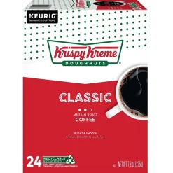 Keurig K-Cups<Krispy Kreme Classic Coffee Keurig® K-Cup® Pods, Medium Roast, 24/Box (06110)