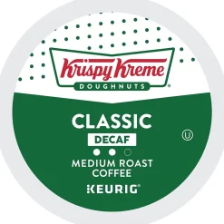 Keurig K-Cups<Krispy Kreme Classic Decaf Coffee, Medium Roast, Keurig K-Cup Pods, 24/Box (06111)