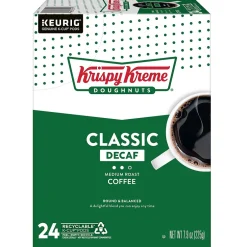 Keurig K-Cups<Krispy Kreme Classic Decaf Coffee, Medium Roast, Keurig K-Cup Pods, 24/Box (06111)