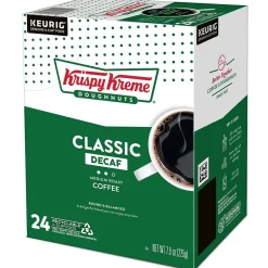 Keurig K-Cups<Krispy Kreme Classic Decaf Coffee, Medium Roast, Keurig K-Cup Pods, 24/Box (06111)