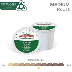 Keurig K-Cups<Krispy Kreme Classic Decaf Coffee, Medium Roast, Keurig K-Cup Pods, 24/Box (06111)