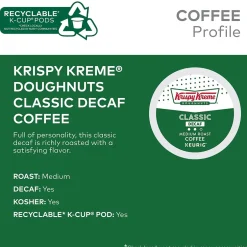 Keurig K-Cups<Krispy Kreme Classic Decaf Coffee, Medium Roast, Keurig K-Cup Pods, 24/Box (06111)