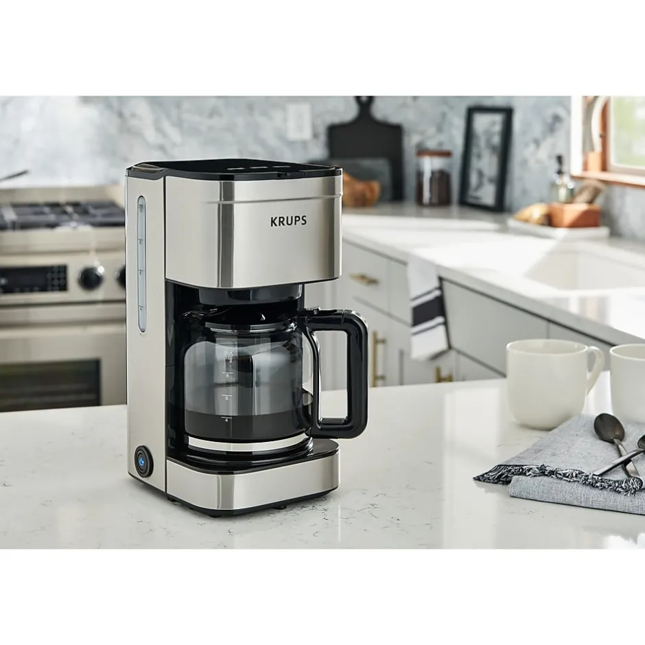 Coffee Makers<Krups Simply Brew 10-Cups Automatic Drip Coffee Maker, Stainless Steel (KM203D50)